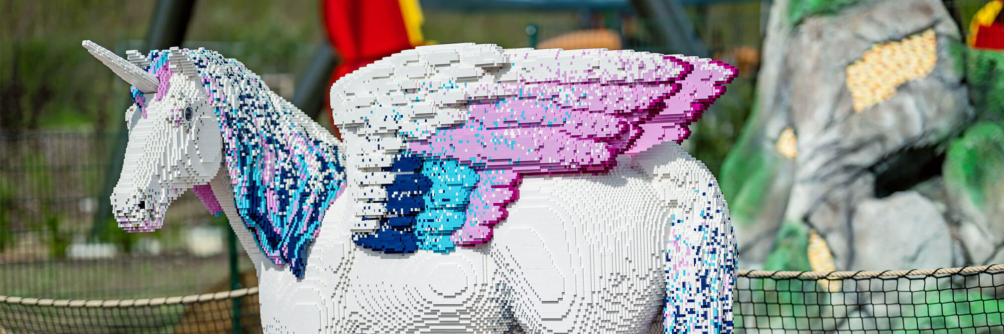 Unicorn made of LEGO bricks for LEGOLAND voucher redemption